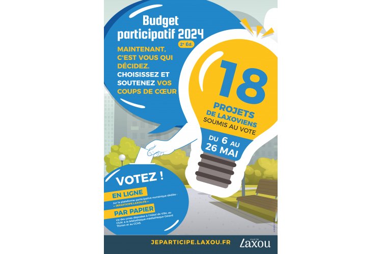 Budget participatif 2024 : c'est vous qui décidez ! Votez du 6 au 26 mai !